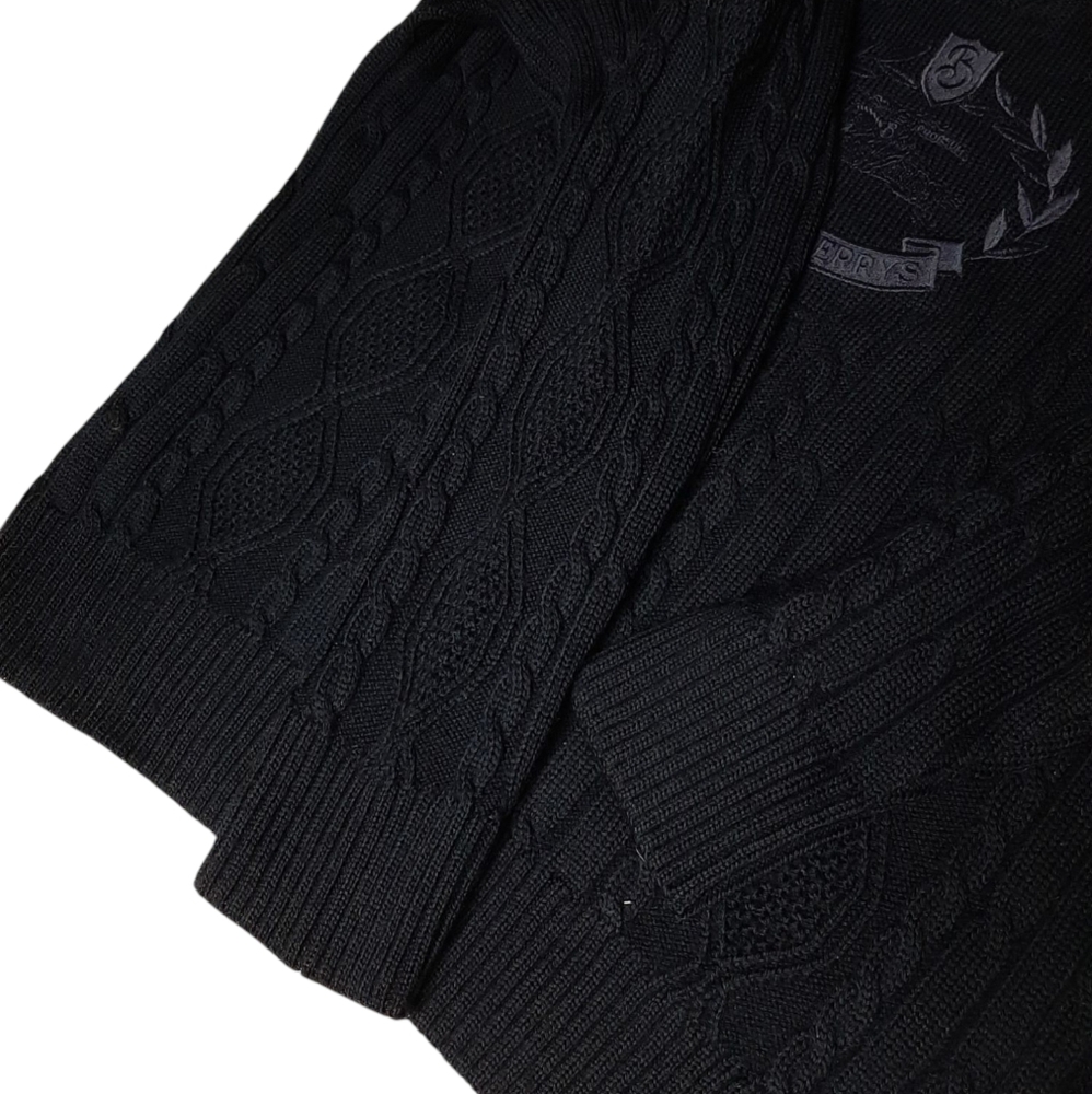 90s Burberry | Prorsum Equestrian Knight | Wool Big Logo | Cable Knit Sweater - Picture 7 of 10